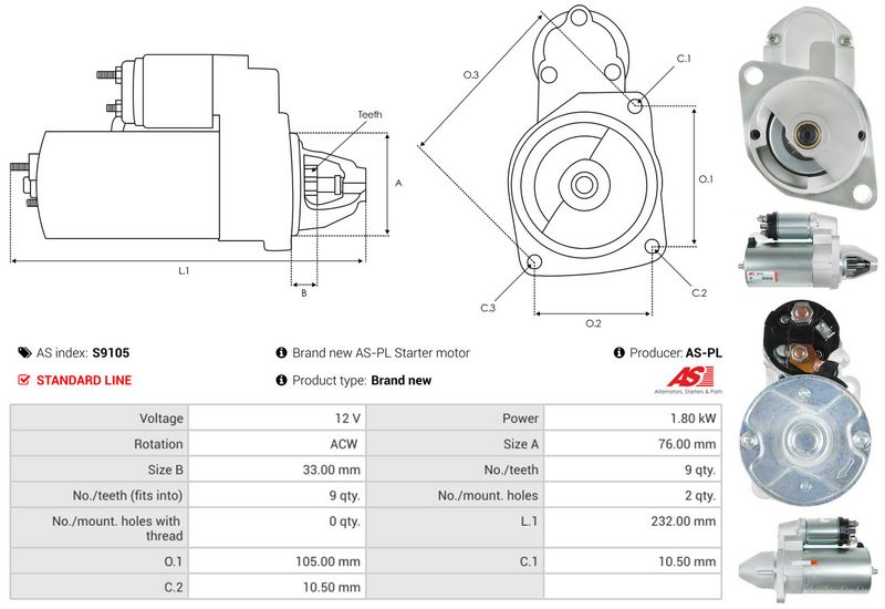 AS-PL S9105 Starter