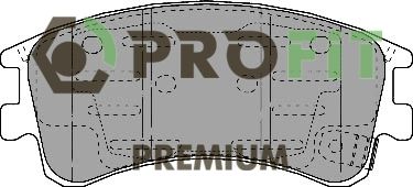 Комплект гальмівних накладок, дискове гальмо, Profit 5005-1619