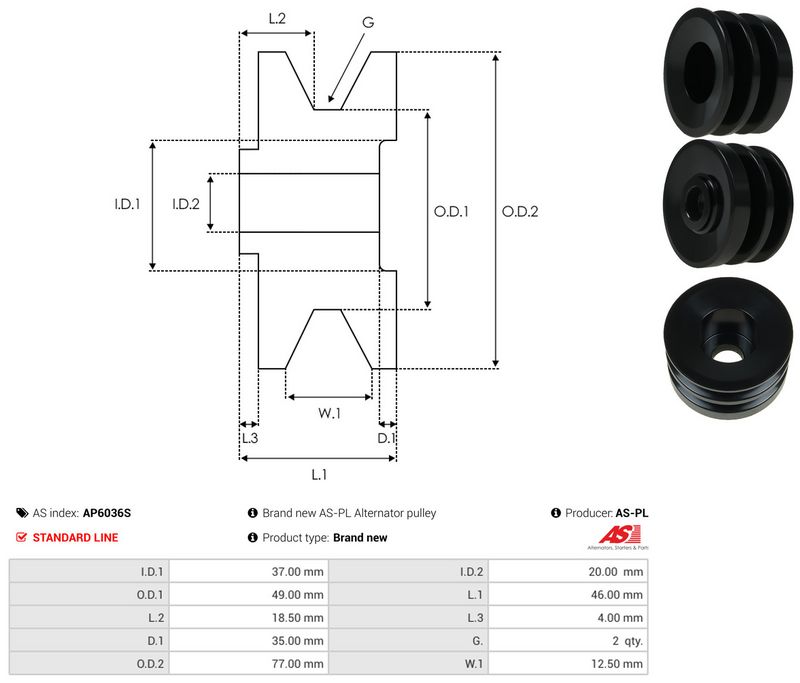 Rihmaratas, generaator, AS-PL AP6036S