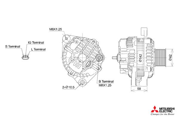 alternátor IVECO Stralis/Trakker 24V/90A - řemenice 10 drážek A004TA8491