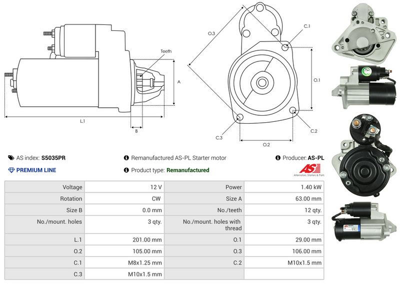 AS-PL S5035PR Starter