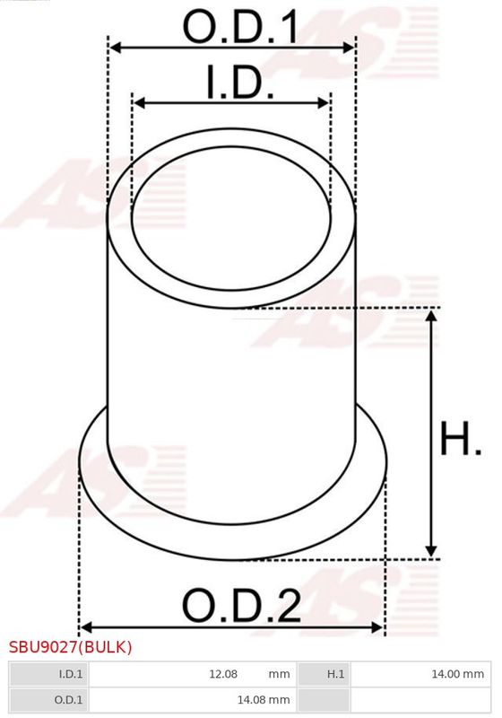 AS-PL SBU9027(BULK) Bush, starter shaft