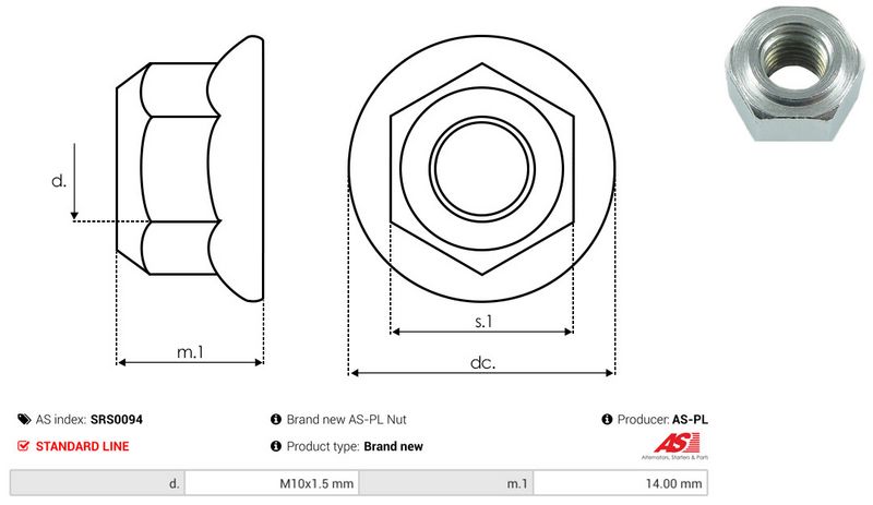 AS-PL SRS0094 Repair Set, alternator