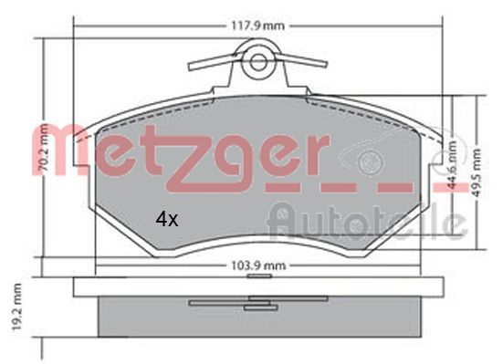 METZGER fékbetétkészlet, tárcsafék 1170066