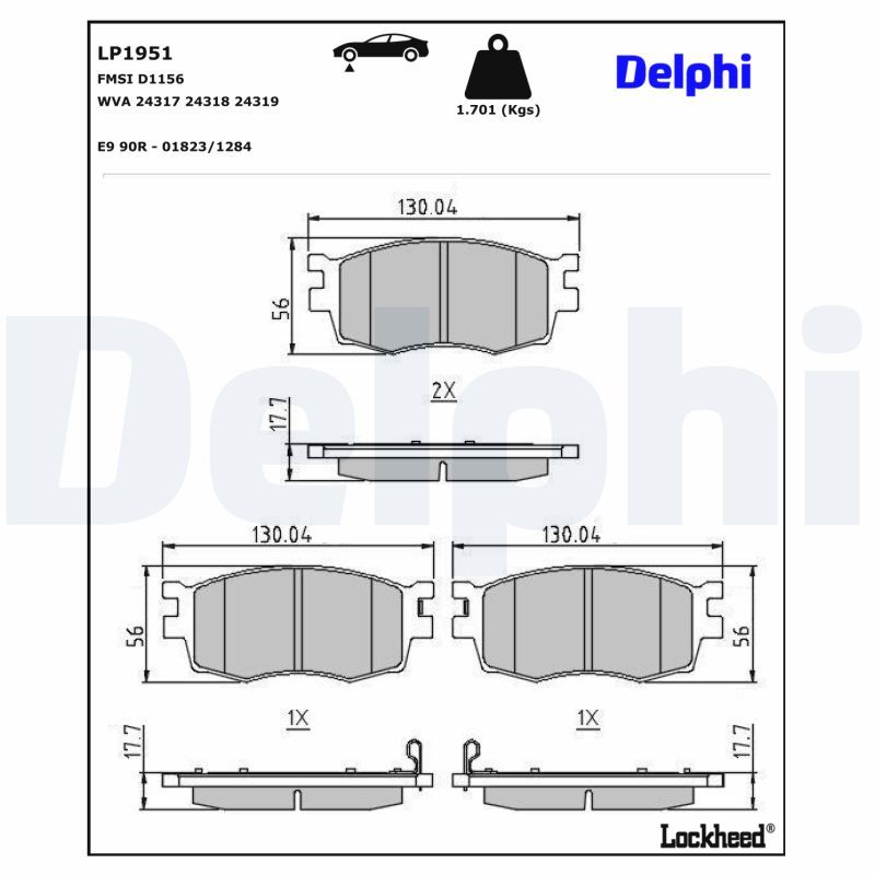 DELPHI LP1951 Brake Pad Set, disc brake