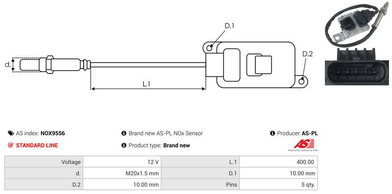 AS-PL NOX9556 NOx Sensor, urea injection