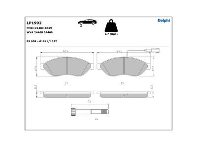 Set placute frana,frana disc LP1992 DELPHI