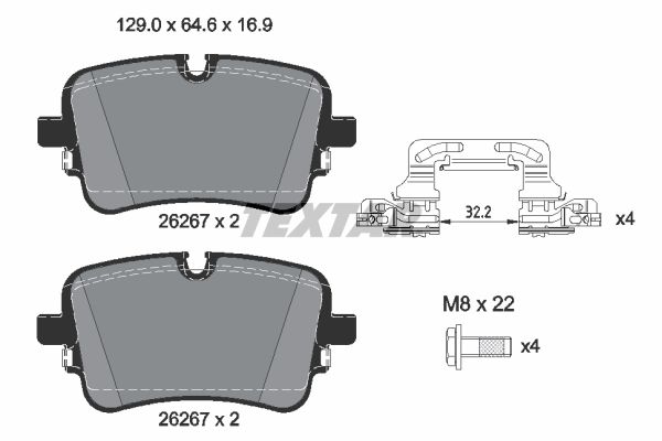 Колодки гальмівні (задні) на A6, A7, A8, E-tron, Q7, Q8, Touareg