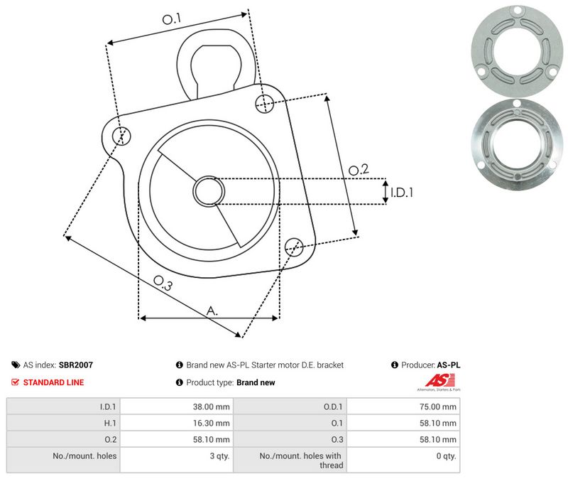 AS-PL SBR2007 Starter Lid, carburettor