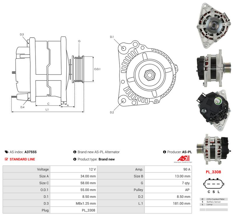 AS-PL A3755S Generatorius
