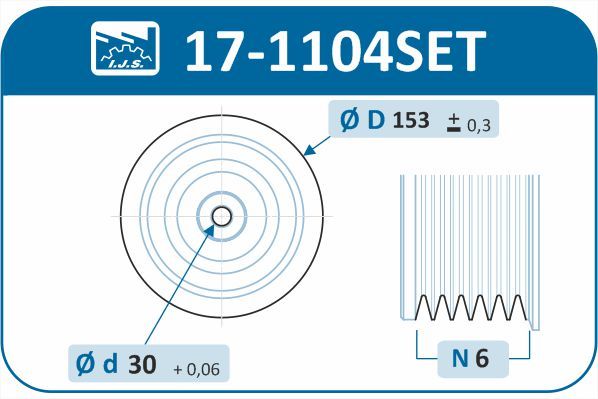 Комплект шківів, колінчатий вал, Ijs 17-1104SET