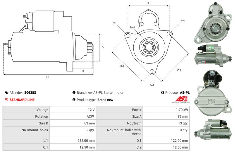 AS-PL S0638S Starter