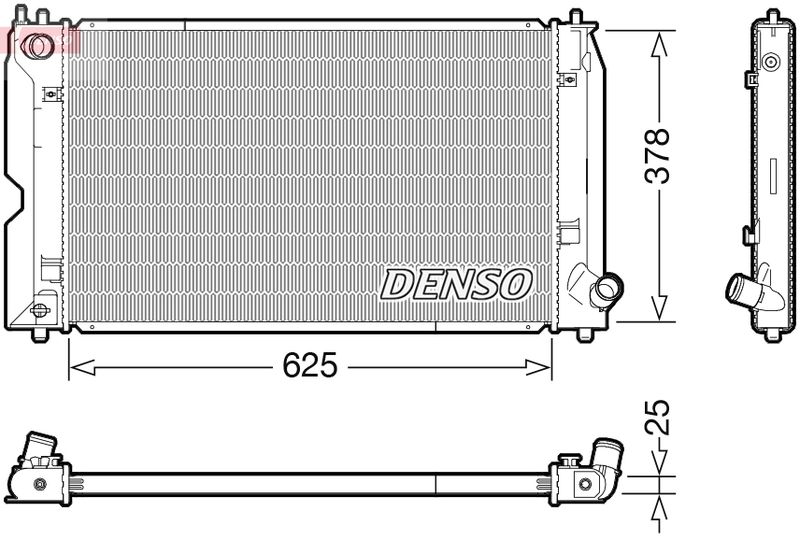 Радіатор, система охолодження двигуна, Denso DRM50119