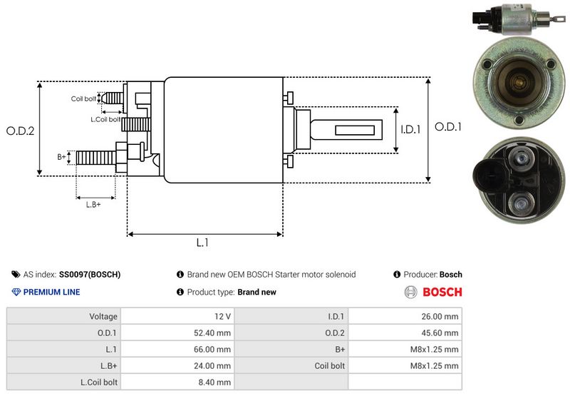 AS-PL SS0097(BOSCH) Solenoid Switch, starter