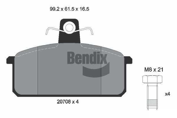 BENDIX Braking fékbetétkészlet, tárcsafék BPD1721