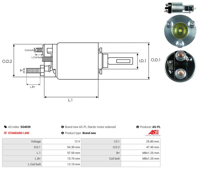Magnetlülitus, starter, AS-PL SS4039