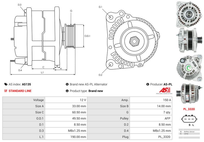 AS-PL A5135 Alternator