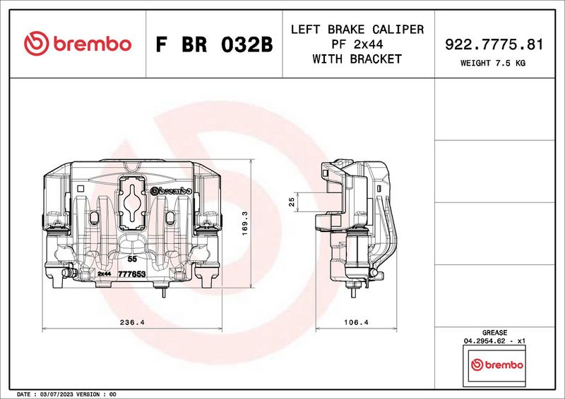 BREMBO FBR032B Brake Caliper