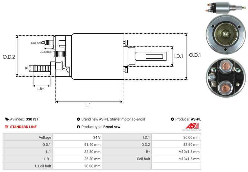AS-PL SS0137 Solenoid Switch, starter