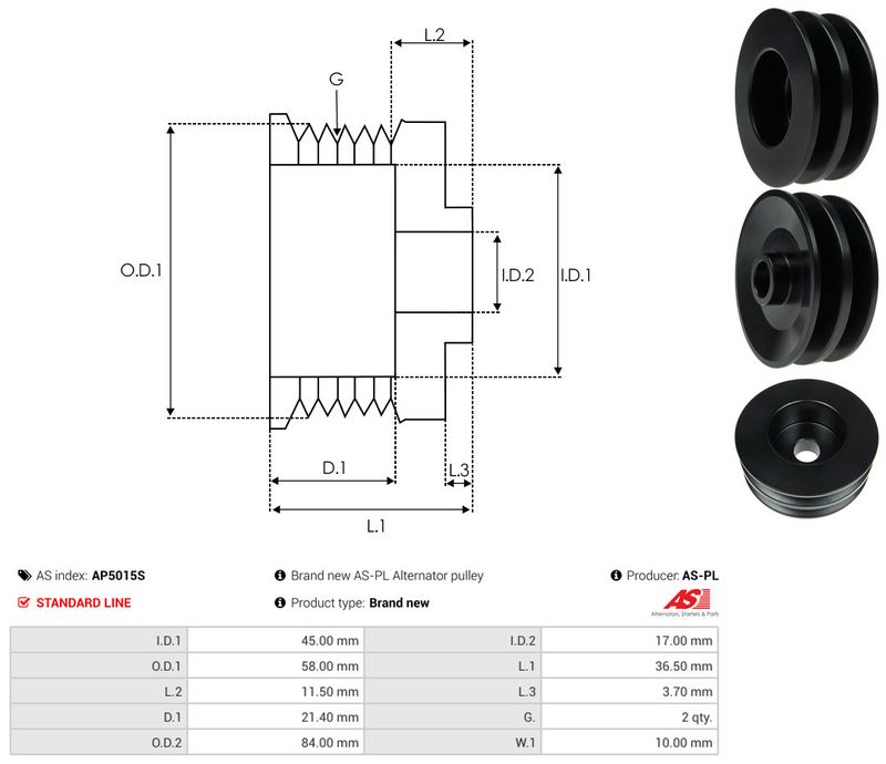 Rihmaratas, generaator, AS-PL AP5015S