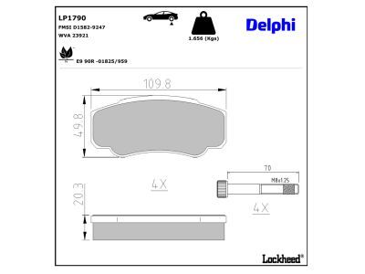 DELPHI LP1790 Brake Pad Set, disc brake
