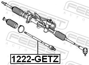 Осьовий шарнір, поперечна кермова тяга, Febest 1222GETZ