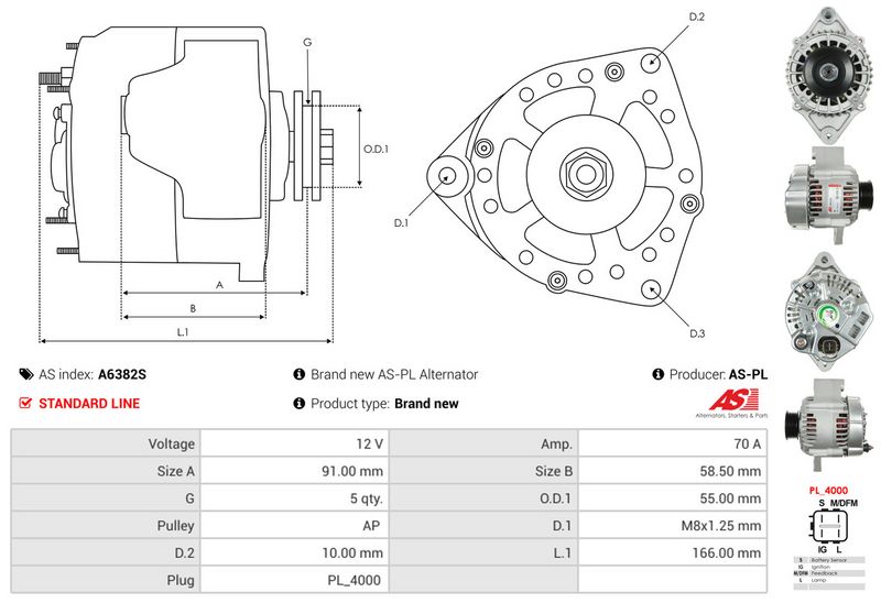 AS-PL A6382S Alternator