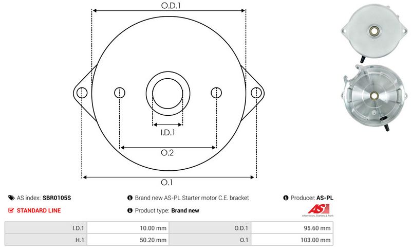 AS-PL SBR0105S Starter Lid, carburettor
