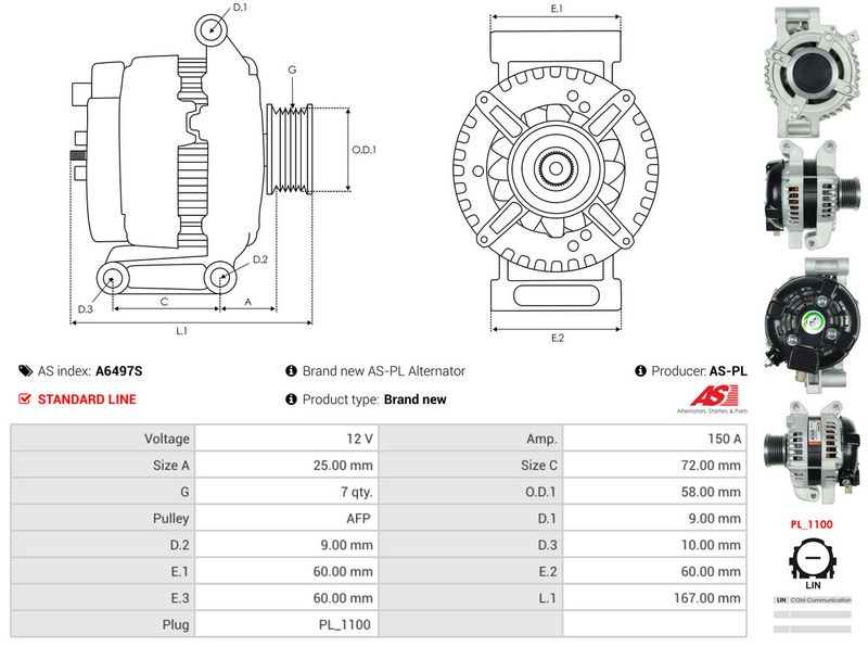 AS-PL A6497S Alternator