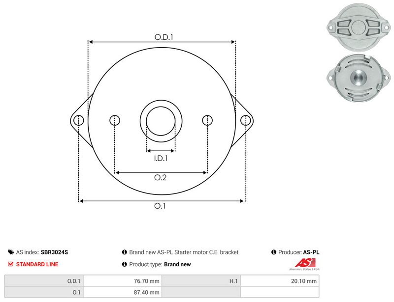 AS-PL SBR3024S Starter Lid, carburettor