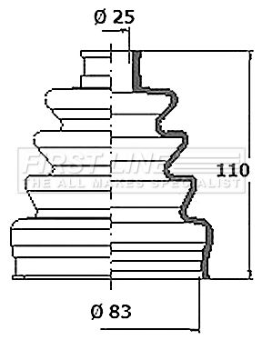 First Line FCB2363R Bellow, drive shaft