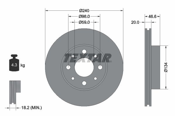 TEXTAR féktárcsa 92090300