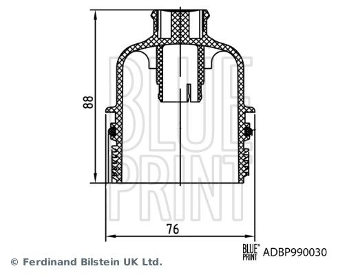 Кришка, корпус оливного фільтра, Blue Print ADBP990030