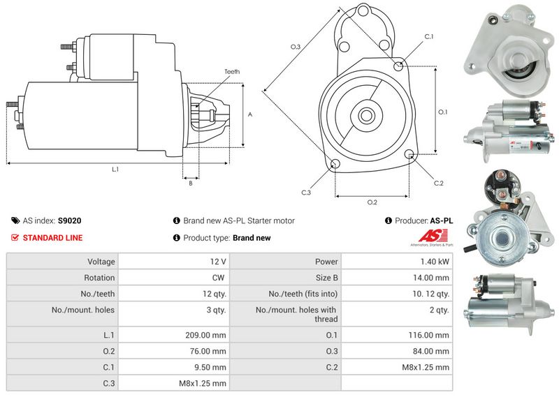 AS-PL S9020 Starter