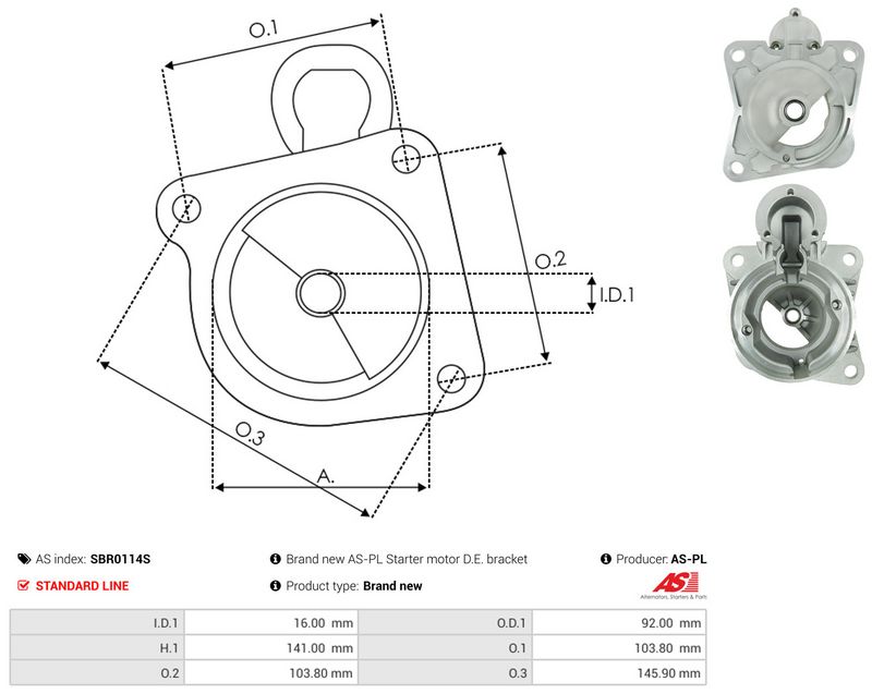 AS-PL SBR0114S Starter Lid, carburettor