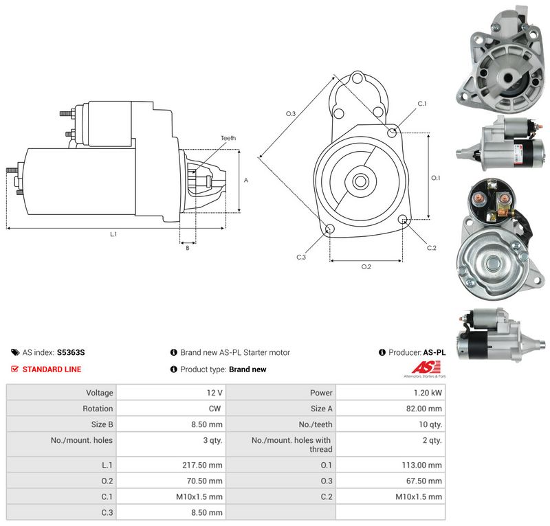 Starter, AS-PL S5363S
