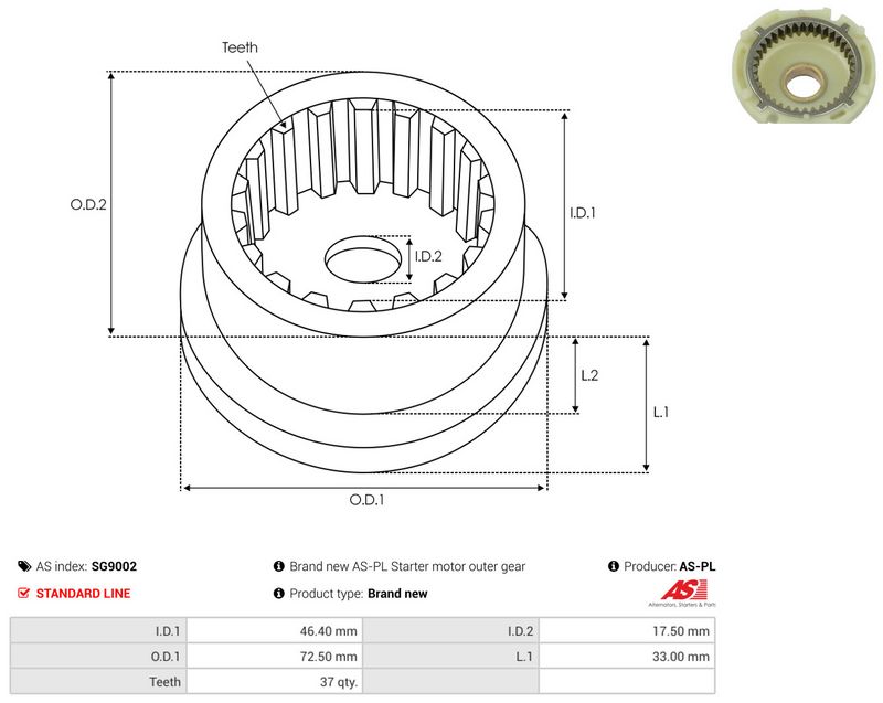 AS-PL SG9002 Repair Kit, starter