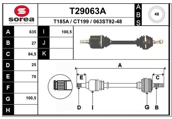 EAI hajtótengely T29063A