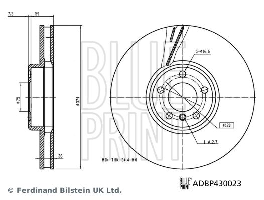 Гальмівний диск, Blue Print ADBP430023