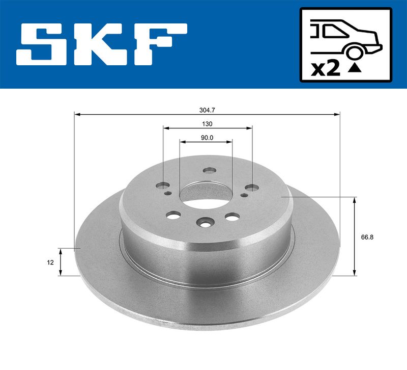 Гальмівний диск, Skf VKBD90069S2