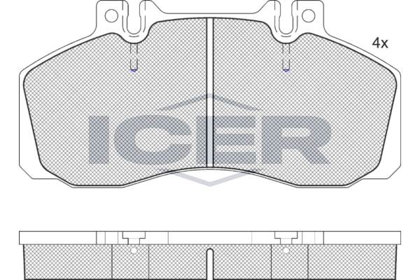 комплект спирачно феродо, дискови спирачки ICER