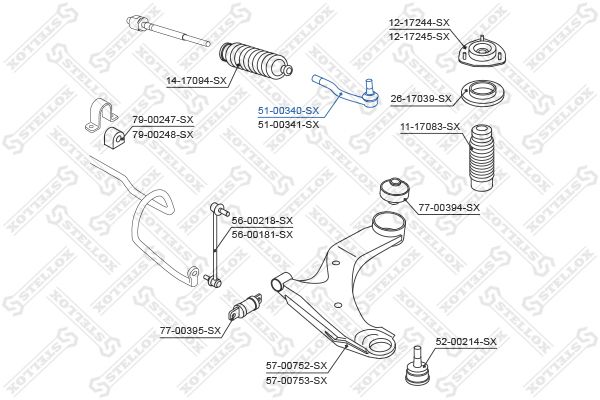 STELLOX 51-00340-SX Tie Rod End