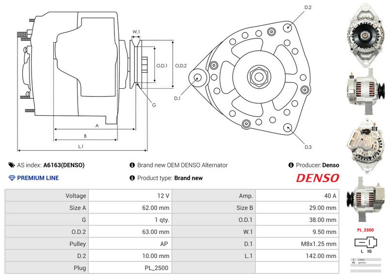 AS-PL A6163(DENSO) Alternator