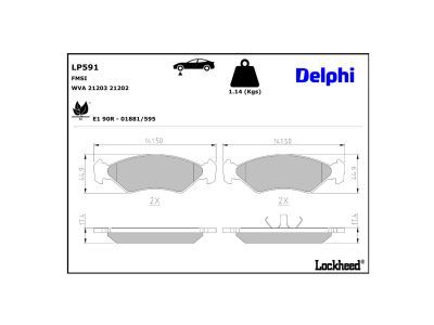 DELPHI LP591 Brake Pad Set, disc brake