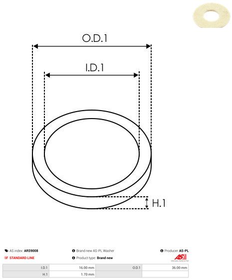 Remondikomplekt, generaator, AS-PL ARS9008