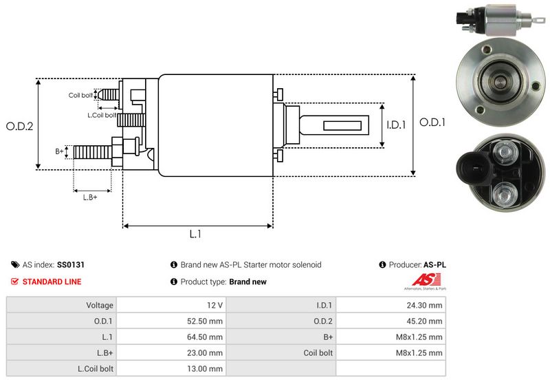 Magnetlülitus, starter, AS-PL SS0131
