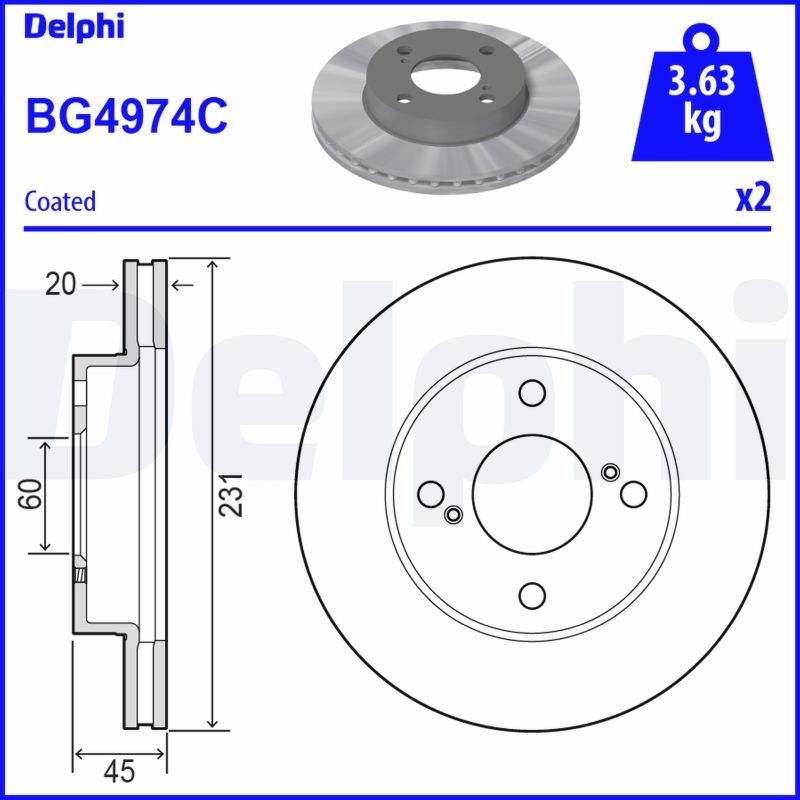 Delphi Brake Disc BG4974C