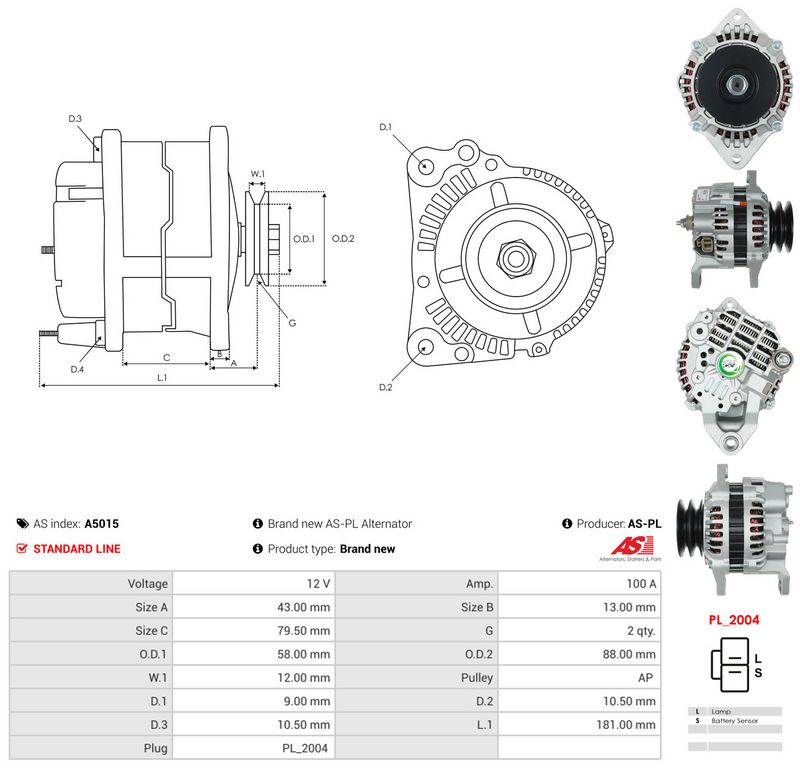 Generaator, AS-PL A5015