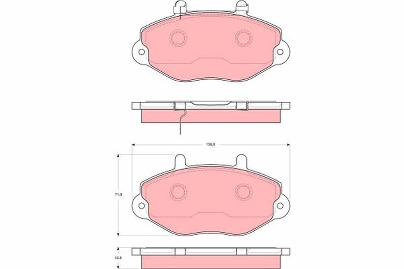 Комплект гальмівних накладок, дискове гальмо, Trw GDB1573