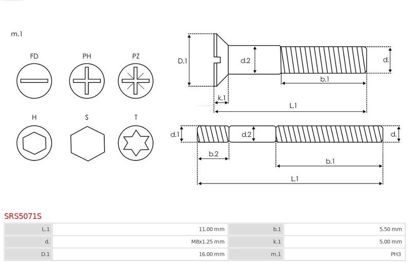 Ремонтний комплект, генератор, Auto Starter SRS5071S